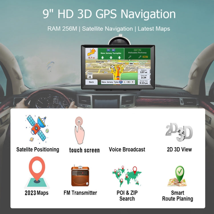 9 Inch 8G/256M Car GPS Navigator With Large Screen Capacitive Bluetooth Map, Area: Southeast Asia Map - Car MP3 & MP4 & MP5 by PMC Jewellery | Online Shopping South Africa | PMC Jewellery | Buy Now Pay Later Mobicred