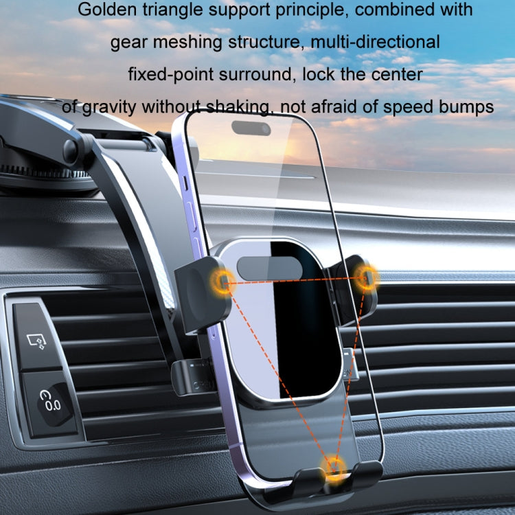 Car Suction Cup Dashboard Automatic Lock Mobile Phone Holder, Style: Black Air Outlet - Car Holders by PMC Jewellery | Online Shopping South Africa | PMC Jewellery | Buy Now Pay Later Mobicred