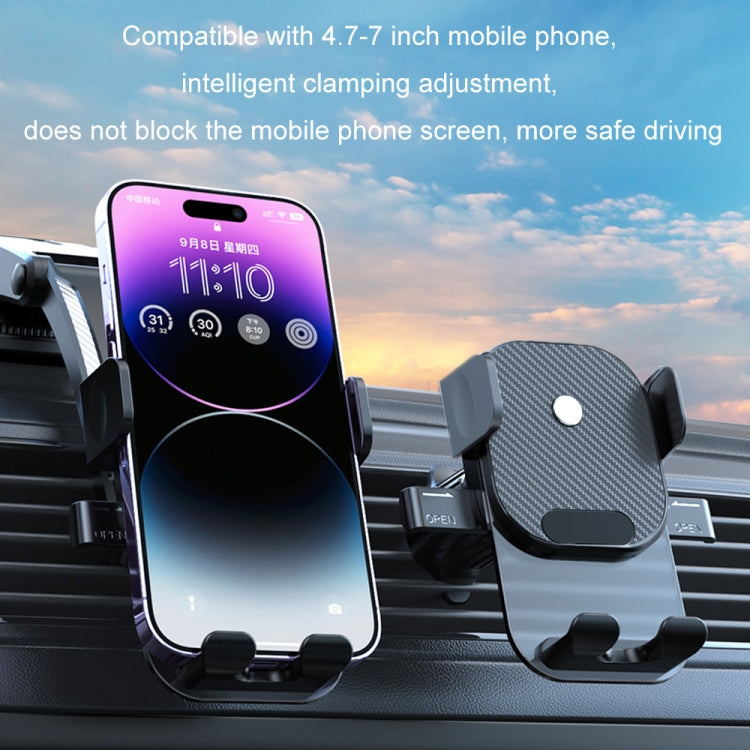 Car Suction Cup Dashboard Automatic Lock Mobile Phone Holder, Style: Brushed Waterfall Base - Car Holders by PMC Jewellery | Online Shopping South Africa | PMC Jewellery | Buy Now Pay Later Mobicred