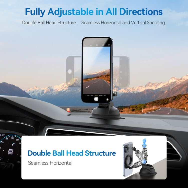 TELESIN Magnetic Suction Car Phone Mount 360 Degree Rotation Phone Holder - Car Holders by TELESIN | Online Shopping South Africa | PMC Jewellery | Buy Now Pay Later Mobicred