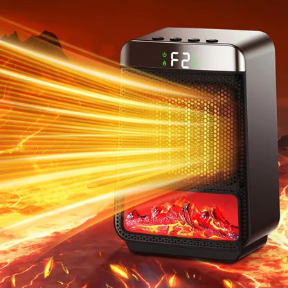 E03 Desktop PTC Heater Dynamic Flame Light Warmer UK Plug - Electric Heaters by PMC Jewellery | Online Shopping South Africa | PMC Jewellery | Buy Now Pay Later Mobicred