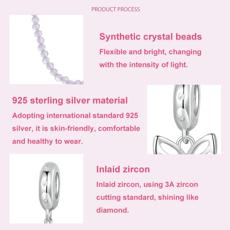 S925 Sterling Silver Platinum Plated Butterfly Safety Chain Bracelet Accessories(SCC2883) - Jewelry Accessories by PMC Jewellery | Online Shopping South Africa | PMC Jewellery | Buy Now Pay Later Mobicred