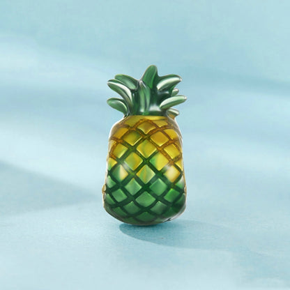 S925 Sterling Silver Platinum Gradient Pineapple DIY Beads(SCC2833) - Jewelry Accessories by PMC Jewellery | Online Shopping South Africa | PMC Jewellery | Buy Now Pay Later Mobicred