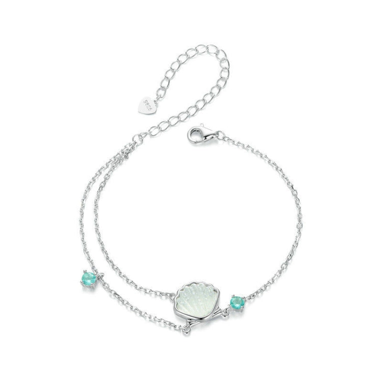 S925 Sterling Silver Platinum-Plated Summer Ocean-Style Shell Bracelet(BSB186) - Bracelets by PMC Jewellery | Online Shopping South Africa | PMC Jewellery | Buy Now Pay Later Mobicred