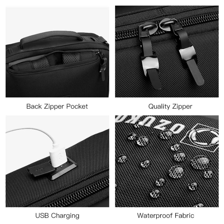 Ozuko Business Laptop USB Backpack Men Schoolbag(Dark Gray) - Backpack by ozuko | Online Shopping South Africa | PMC Jewellery | Buy Now Pay Later Mobicred