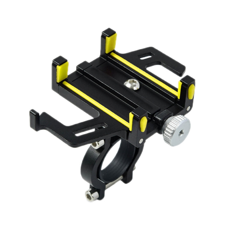 Aluminum Alloy Motorcycle Bicycle Navigation Mobile Phone Holder(Yellow) - Holder by PMC TechLife | Online Shopping South Africa | PMC TechLife | Buy Now Pay Later Mobicred