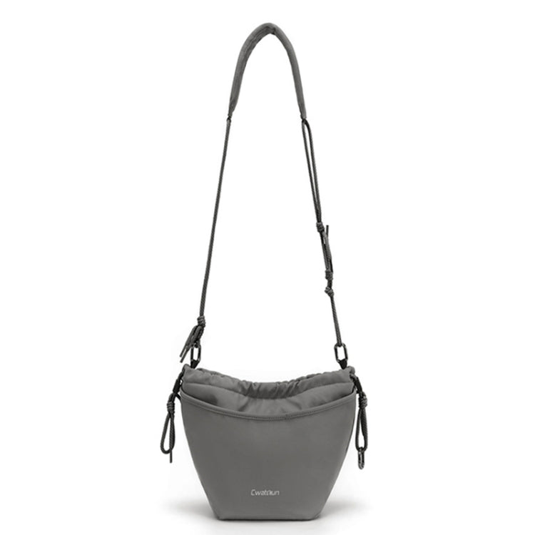 Cwatcun D159 Cloud Drawstring Camera Bag Shoulder Crossbody Photo Bag(Gray) - free shipping - PMC TechLife - Order now!