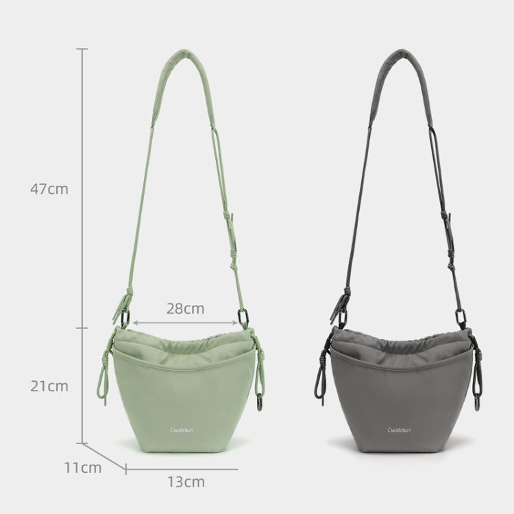 Cwatcun D159 Cloud Drawstring Camera Bag Shoulder Crossbody Photo Bag(Gray) - free shipping - PMC TechLife - Order now!