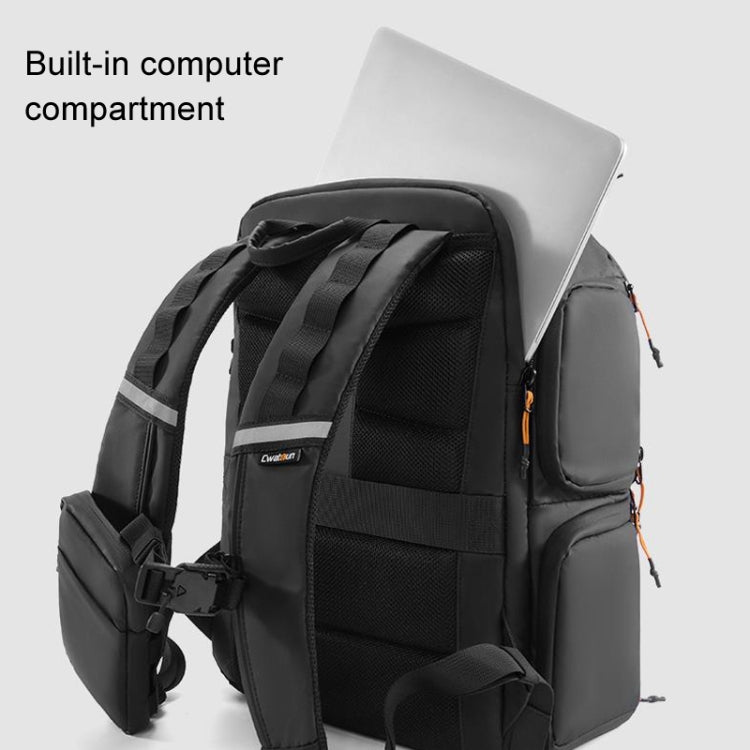 Cwatcun D132 DSLR Camera Backpack Hard-shell Crashproof Waterproof Decompression Shoulder Photo Bag, Color: 2nd Generation Large Black - free shipping - PMC TechLife - Order now!