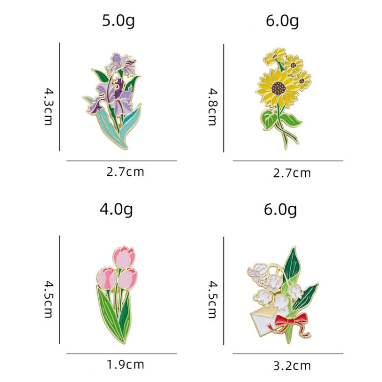 CZ0976-2 Cartoon Plant Flower Alloy Enamel Badge Garden Style Sunflower Clothing Bag Brooch Ornament - Brooches by PMC Jewellery | Online Shopping South Africa | PMC Jewellery | Buy Now Pay Later Mobicred