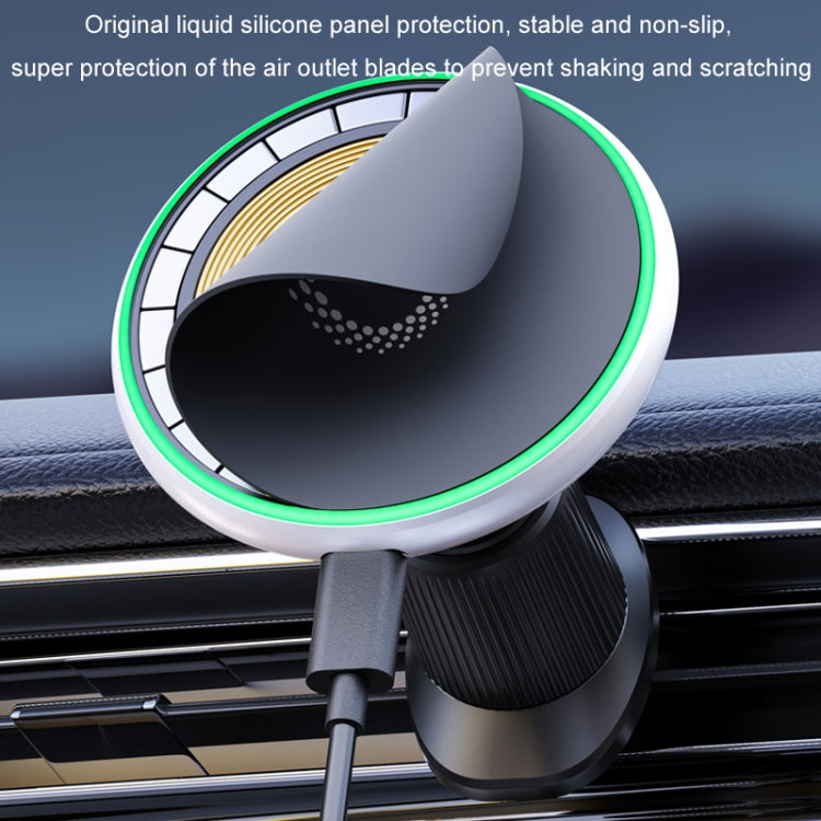 Car Wireless Magnetic Atmosphere Light Mobile Phone Holder(W17) - Wireless Charger Holders by PMC Jewellery | Online Shopping South Africa | PMC Jewellery | Buy Now Pay Later Mobicred