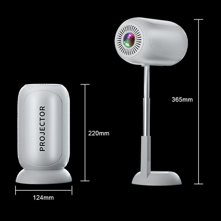 TS-6 Android 11 WiFi6 4K Mini Projector Hidden Lift Gimbal Projector US Plug(White) - LED Projector by PMC Jewellery | Online Shopping South Africa | PMC Jewellery | Buy Now Pay Later Mobicred