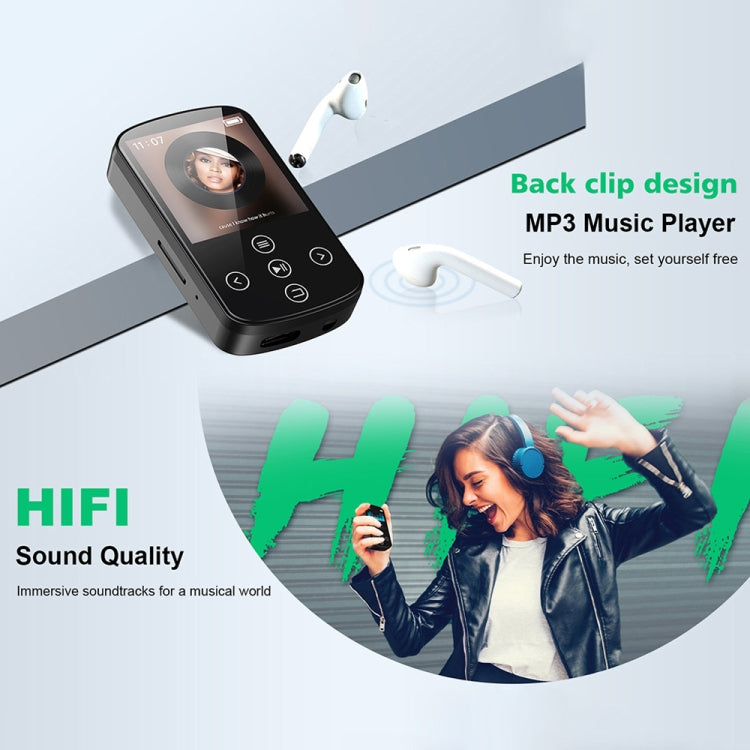 MP3 Bluetooth Music Player HIFI Sports Clip Touch Screen MP4, Memory: 64GB(Black) - MP3 Player by PMC Jewellery | Online Shopping South Africa | PMC Jewellery | Buy Now Pay Later Mobicred