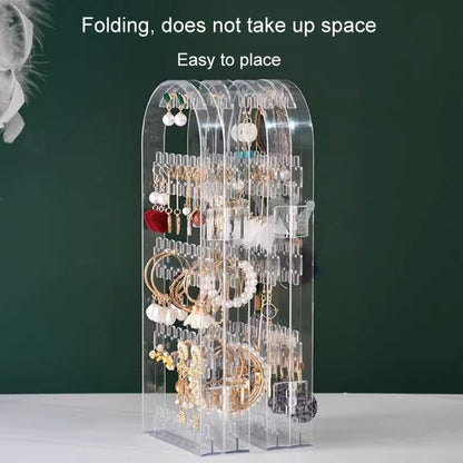 Earrings Studs Display Rack Folding Screen Jewelry Display Stand Necklace Storage Rack, Color: 2 Doors Black - Jewelry Storages by PMC Jewellery | Online Shopping South Africa | PMC Jewellery | Buy Now Pay Later Mobicred