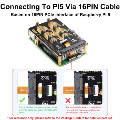 Waveshare For Raspberry Pi 5 PCIe To 2-Ch M.2 Adapter Type B NVMe Protocol(27710) - Raspberry Pi Accessories by Waveshare | Online Shopping South Africa | PMC Jewellery | Buy Now Pay Later Mobicred