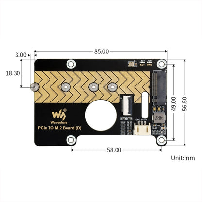 Waveshare For Raspberry Pi 5 PCIe To M.2 Adapter Board Support NVMe Protocol(27709) - Raspberry Pi Accessories by Waveshare | Online Shopping South Africa | PMC Jewellery | Buy Now Pay Later Mobicred