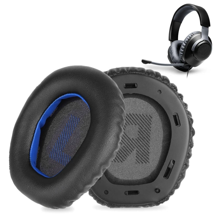 1pair For JBL Quantum Q100 Headphone Leather Sponge Cover Gaming Headset Earmuffs(Black Blue) - Earmuff & Pad by PMC Jewellery | Online Shopping South Africa | PMC Jewellery | Buy Now Pay Later Mobicred