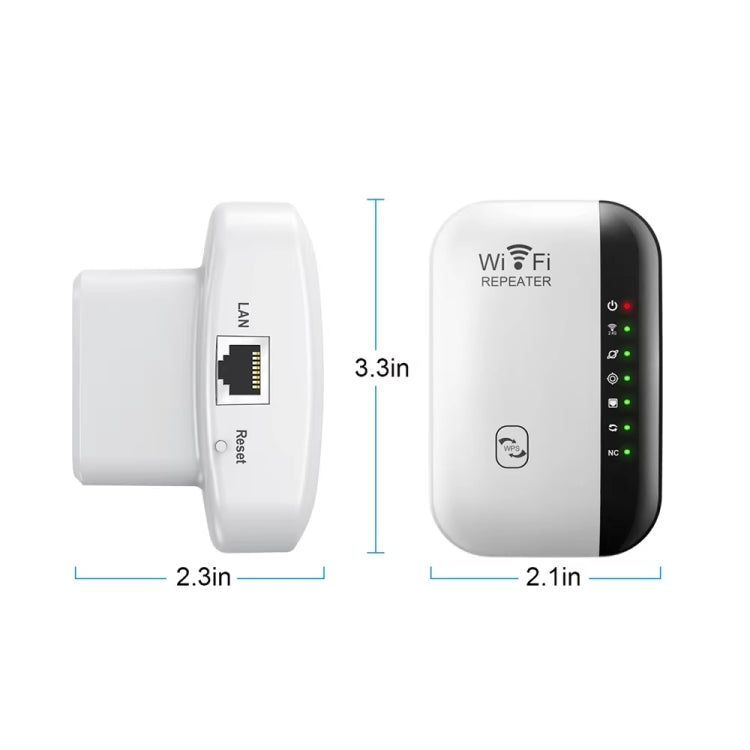 300Mbps Wireless WIFI Repeater 2.4G Route Signal Amplifier 7 Lights Version, Spec: EU Plug - Broadband Amplifiers by PMC TechLife | Online Shopping South Africa | PMC TechLife | Buy Now Pay Later Mobicred