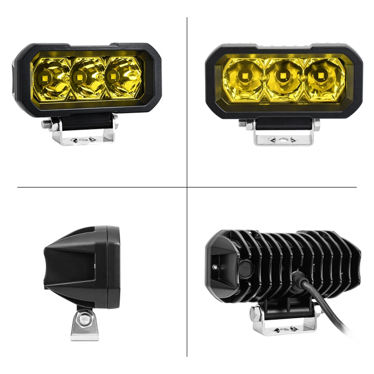 E23 40W 9V-30V 5 Inch Waterproof 3-Eye Headlight(Floodlight Yellow Light) - free shipping - PMC Jewellery - Order now!