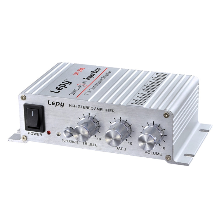 Lepy LP-268 DC12V High Fidelity Power Car/Motorcycle Amplifier(Silver) - Car Amplifiers by PMC Jewellery | Online Shopping South Africa | PMC Jewellery | Buy Now Pay Later Mobicred