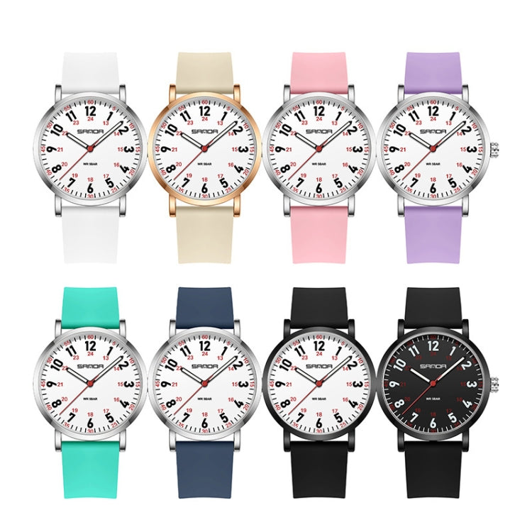 SANDA Quartz Watch Simple Temperament Casual Women Watch(Black) - Silicone Strap Watches by SANDA | Online Shopping South Africa | PMC Jewellery | Buy Now Pay Later Mobicred