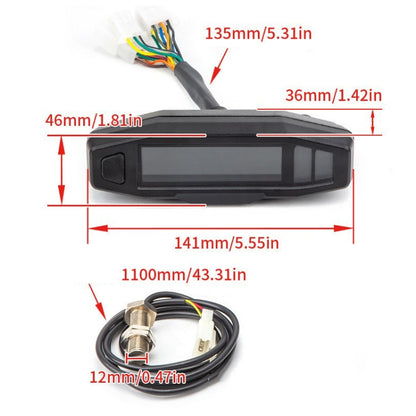 Motorcycle HD LCD Fuel Level Speed Electronic Instrument - Electrical Instruments by PMC Jewellery | Online Shopping South Africa | PMC Jewellery | Buy Now Pay Later Mobicred