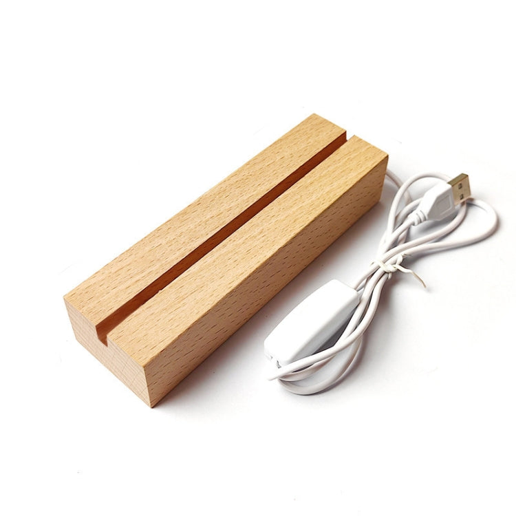 LED Light Solid Wood Luminous Base for Resin Art Acrylic Glass Lights Rectangular Slot 20cm(Warm Light) - free shipping - PMc TechLife - Order now!