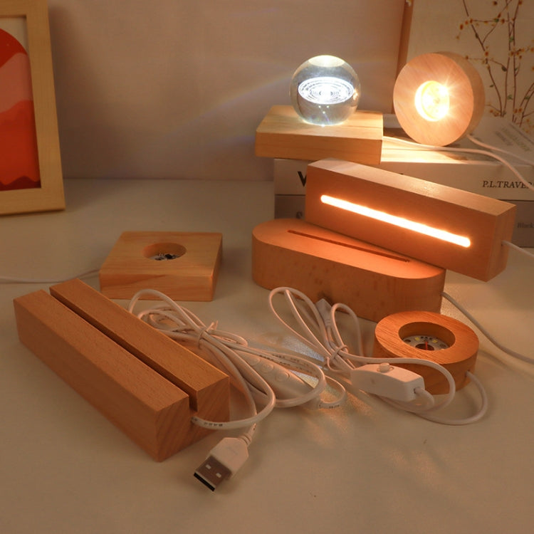 LED Light Solid Wood Luminous Base for Resin Art Acrylic Glass Lights Square 8x2cm(Warm Light) - free shipping - PMc TechLife - Order now!