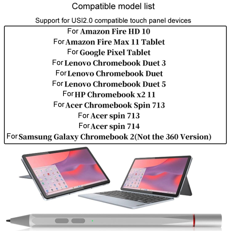 UX95 For Amazon Tablet/Chromebook Stylus 4096 Pressure Sensitive Stylus USI Protocol Pen(Black) - Stylus Pen by PMC TechLife | Online Shopping South Africa | PMC TechLife | Buy Now Pay Later Mobicred