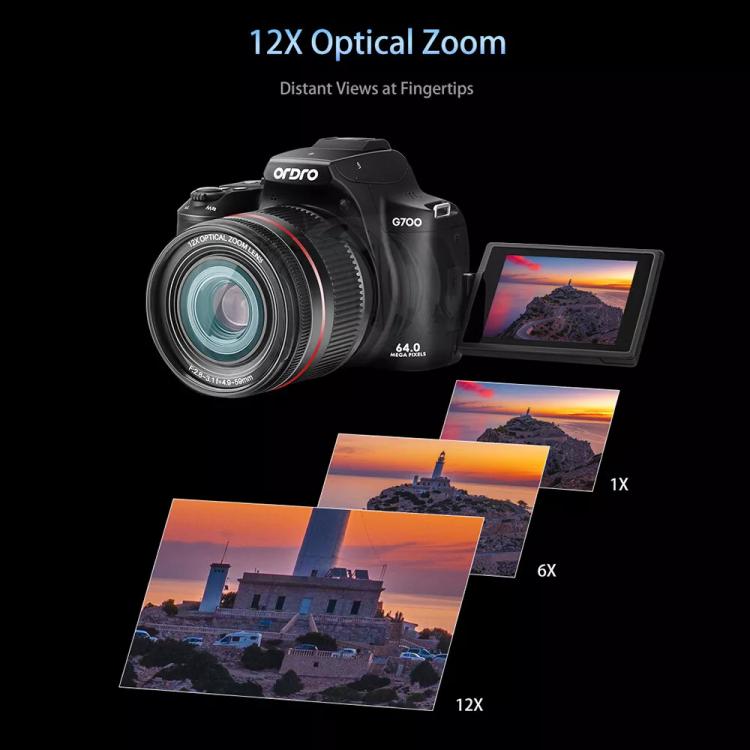 Ordro 4K Ultra HD Rotating Screen Optical Zoom Digital Camera - free shipping - PMc TechLife - Order now!