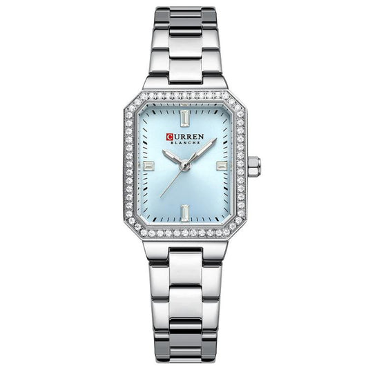 Curren Women Casual Steel Strap Watch(White Blue) - Alloy Watches by Curren | Online Shopping South Africa | PMC Jewellery | Buy Now Pay Later Mobicred