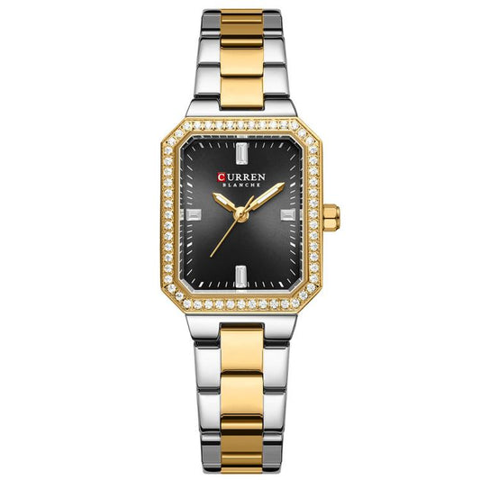 Curren Women Casual Steel Strap Watch(Gold Black) - Alloy Watches by Curren | Online Shopping South Africa | PMC Jewellery | Buy Now Pay Later Mobicred