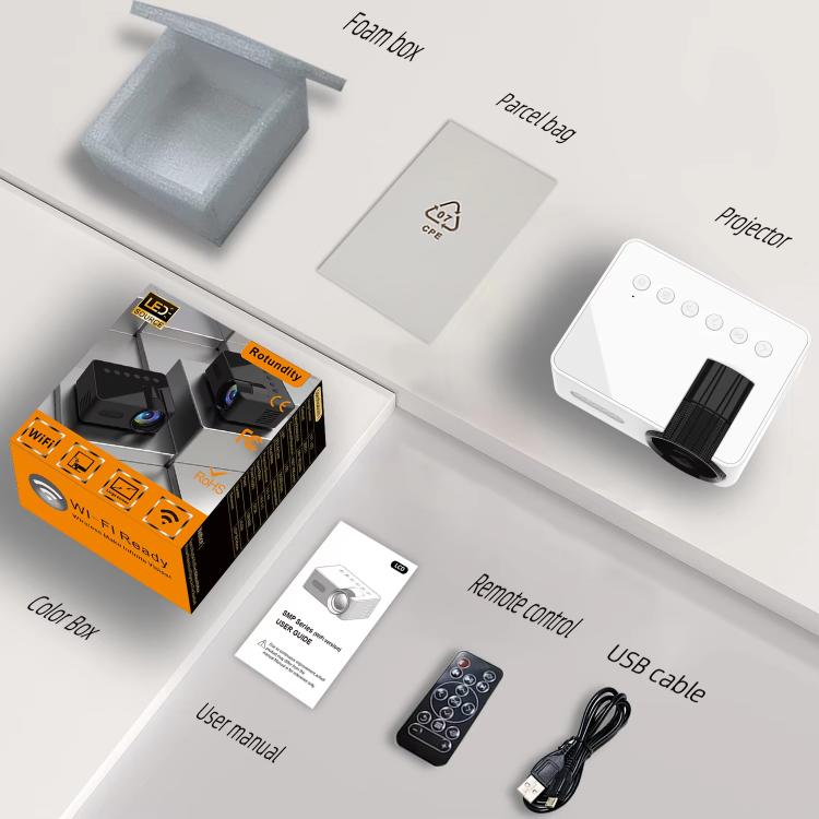 YT100 Suppor 1080P Mini Portable Projector WiFi Wireless Mirroring For IOS Android Smartphone(Black) - Mini Projector by PMC TechLife | Online Shopping South Africa | PMC TechLife | Buy Now Pay Later Mobicred