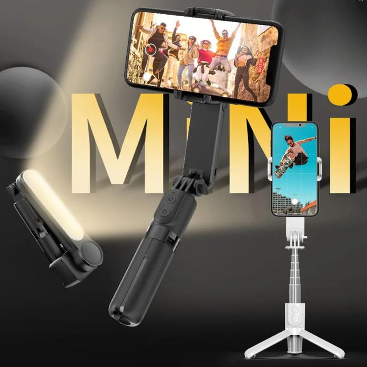 L09 Mini Handheld Folding Anti-shake Stabilizer Bluetooth Beauty Fill Light Selfie Stick(White) - Selfie Sticks by PMC TechLife | Online Shopping South Africa | PMC TechLife | Buy Now Pay Later Mobicred
