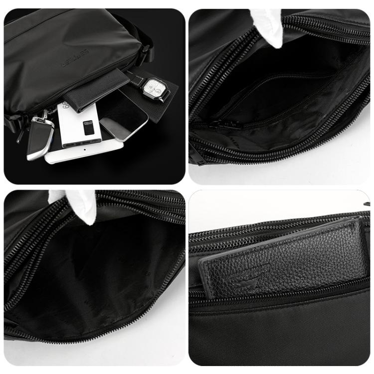 WEPOWER Simple Shoulder Bag For Men Light Casual Commuter Messenger Pack(Black) - Single-shoulder Bags by WEPOWER | Online Shopping South Africa | PMc TechLife | Buy Now Pay Later Mobicred