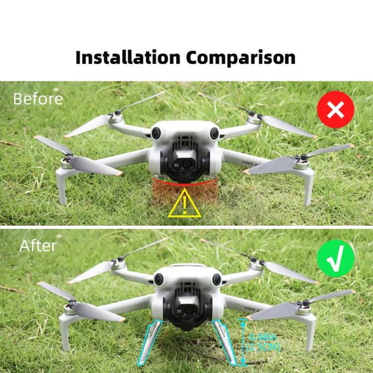 For DJI Mini 4 Pro BRDRC Booster Landing Gear Folding Strap Kickstand(Orange) - free shipping - PMc TechLife - Order now!