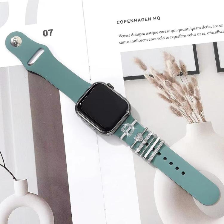 6pcs / Set Smart Watch Silicone Band Decorative Ring Metal Accessories, Size: Y(Silver) - Watch Decorations by PMC TechLife | Online Shopping South Africa | PMC TechLife | Buy Now Pay Later Mobicred