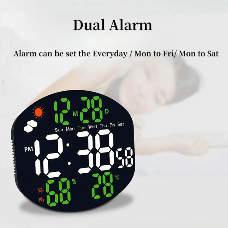 Digital Wall Clock Weather Station Forecast TEMP Humidity 2 Alarm Table Clock With Remote Control(Blue+White) - Wall Clock by PMc TechLife | Online Shopping South Africa | PMc TechLife | Buy Now Pay Later Mobicred