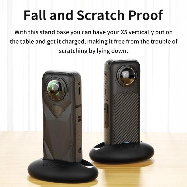 For Insta360 X5 / X4 aMagisn Silicone Base Desktop Stand Car Dashboard Holder(Black) - free shipping - PMC TechLife - Order now!