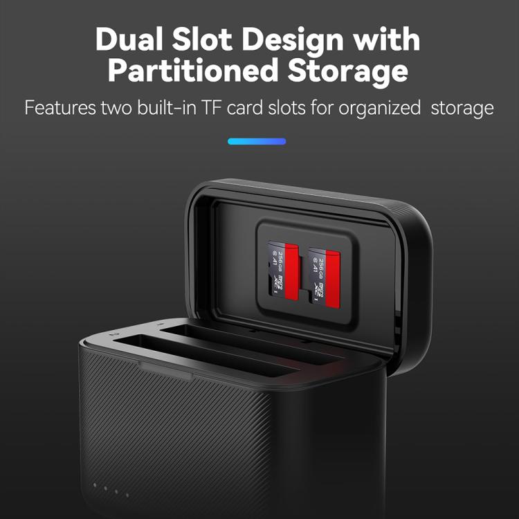 For Insta360 X4 TELESIN Battery Charger Dual Battery Storage Charging Case - free shipping - PMC TechLife - Order now!