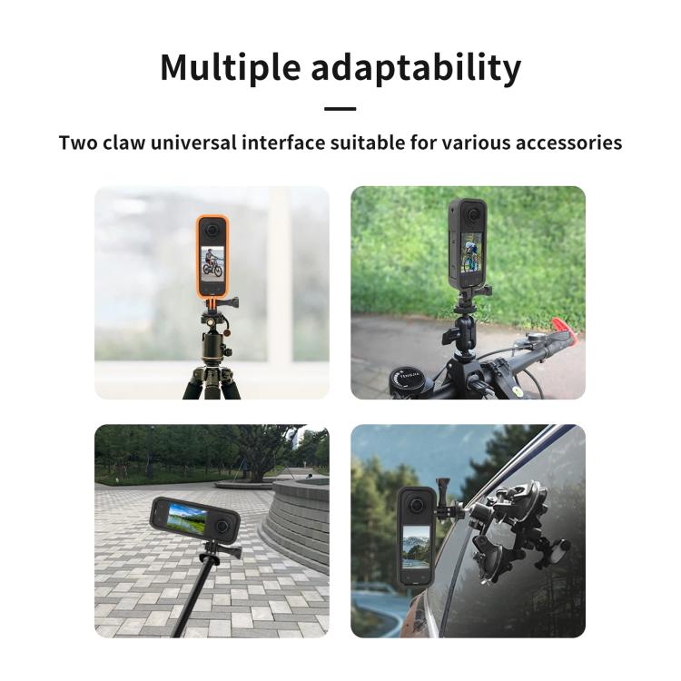 For Insta360 X5 360 Camera CQT Expandable Protective Cage Shockproof Case Horizontal Black - free shipping - PMC TechLife - Order now!