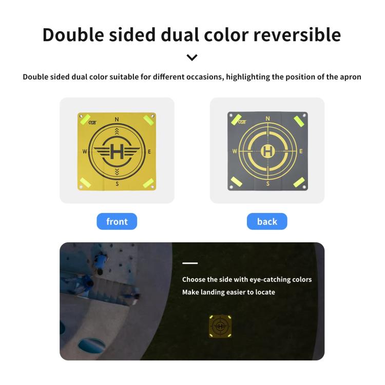 CQT 55cm Universal Reflective Drone Landing Pad Dual-Sided Waterproof Foldable Mat with Ground Pegs(Two-Tone) - free shipping - PMC TechLife - Order now!
