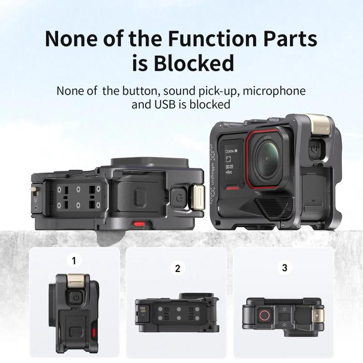 For Insta360 Ace Pro 2 / Ace Pro Camera AMagisn Quick Release Metal Cage Horizontal & Vertical Shooting Protective Frame(Black) - free shipping - PMC TechLife - Order now!