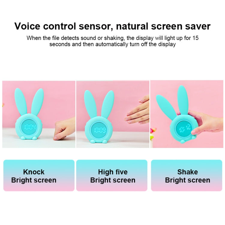Cute Rabbit Silicone Induction Small Alarm Clock(Pink) - Novelty Clock by PMc TechLife | Online Shopping South Africa | PMc TechLife | Buy Now Pay Later Mobicred