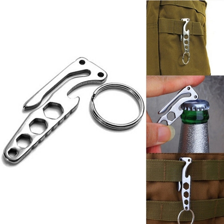Multi-function Bottle Opener Keychain Outdoor Pocket Tool Pry Bar Hex Key Wrench - free shipping - PMC TechLife - Order now!