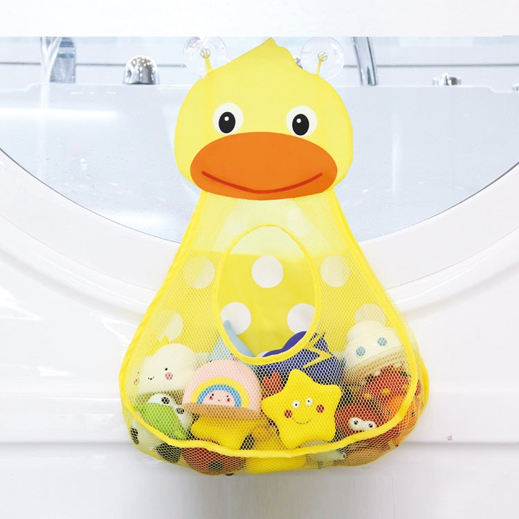 Baby Shower Bath Toys Storage Mesh Bag with Strong Suction Cups(Yellow) - Storage Bags by PMC Jewellery | Online Shopping South Africa | PMC Jewellery