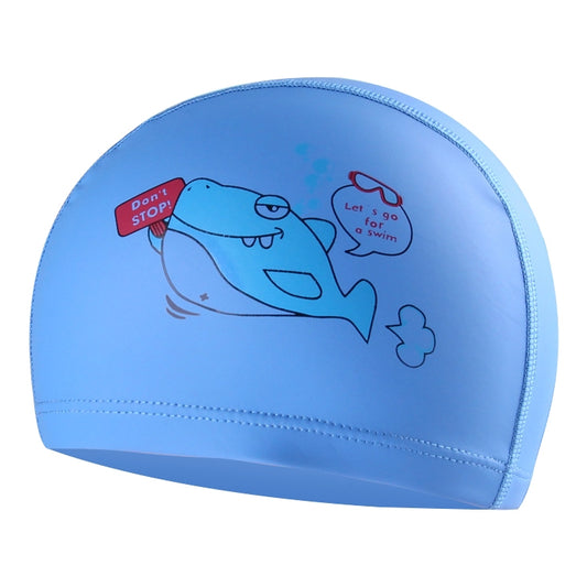 Children Waterproof Hair Care PU Coated Cartoon Pattern Swimming Cap(Blue Shark) - Swimming Caps by PMC Jewellery | Online Shopping South Africa | PMC Jewellery | Buy Now Pay Later Mobicred