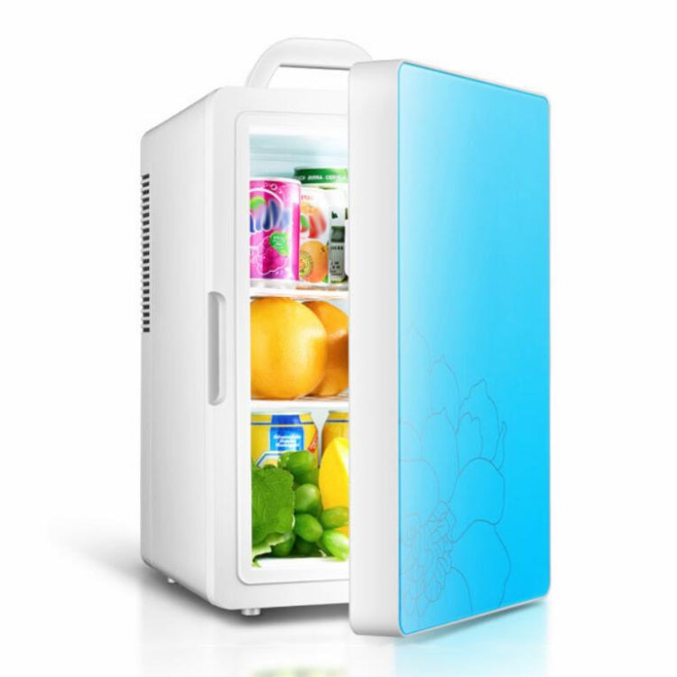 Cabinet Type Car Home Dual-purpose 16-liter Hot and Cold Small Refrigerator, Style:Dual-core Blue Door(CN Plug) - Refrigerators & Accessories by PMC Jewellery | Online Shopping South Africa | PMC Jewellery | Buy Now Pay Later Mobicred