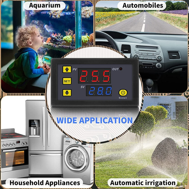 High-precision Microcomputer Intelligent Digital Display Switch Thermostat, Style:12V Power Supply(Red and Blue Display) - free shipping - PMC TechLife - Order now!