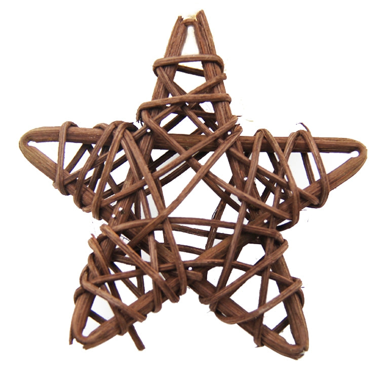 10 PCS 6cm Artificial Straw Ball DIY Decoration Rattan Stars Christmas Decor Home Ornament Supplies(Coffee) - Ornaments by PMC Jewellery | Online Shopping South Africa | PMC Jewellery